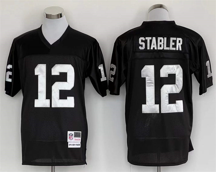 Men's Oakland Raiders Ken Stabler Mitchell & Ness Black Legacy Replica Jersey1