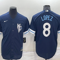 Men's Kansas City Royals Nicky Lopez #8 Navy Replica Baseball Jersey1