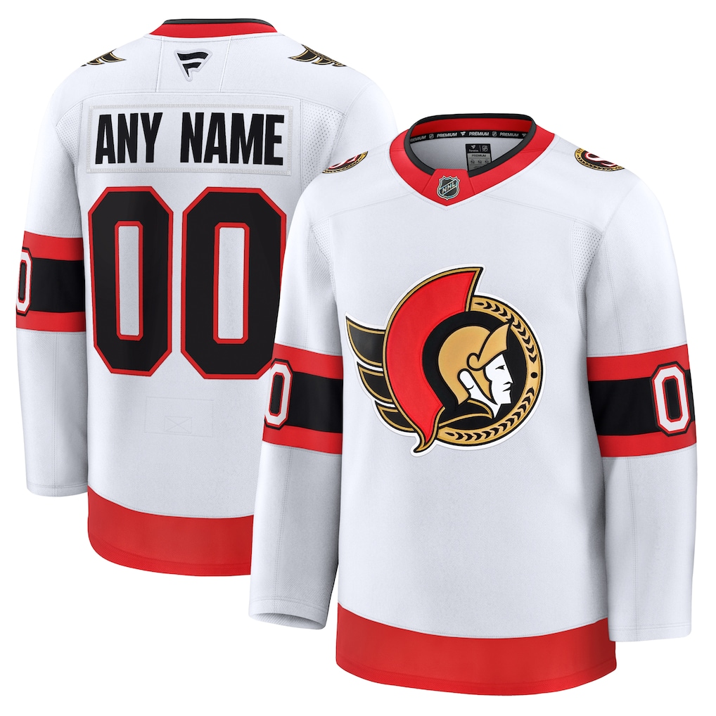Men's Ottawa Senators Fanatics White Away Premium Custom Jersey