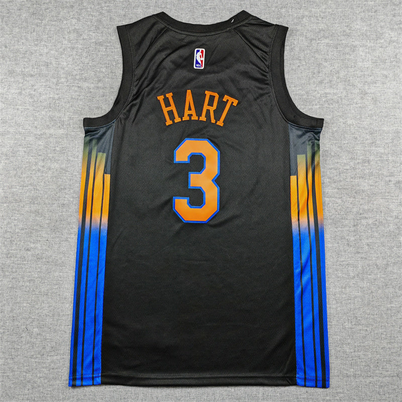Men's New York Knicks Josh Hart #3 Black Swingman Jersey - Statement Edition