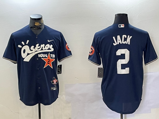 Men's Houston Astros #2 Navy Game Player Jersey1