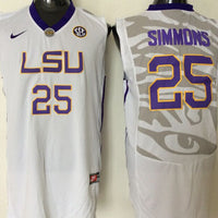Men's LSU Tigers Ben Simmons #25 White Player Game Jersey