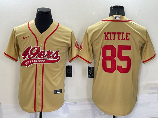 Men's San Francisco 49ers George Kittle #85 Gold Game Jersey1 Joint Edition