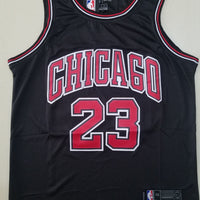 Men's Chicago Bulls Michael Jordan #23 Black Fast Break Replica Player Jersey1