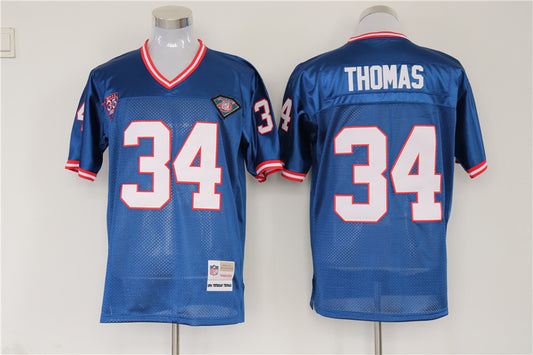 Men's Buffalo Bills Thurman Thomas Mitchell & Ness Blue Legacy Replica Player Jersey1