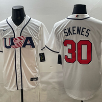 Men's USA Baseball Paul Skenes #30 White 2026 World Baseball Classic Stadium Jersey