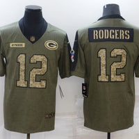 Men's Green Bay Packers Aaron Rodgers #12 Brown Game Jersey1