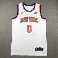 Men's New York Knicks Donte DiVincenzo #0 White Swingman Jersey1 - Association Edition