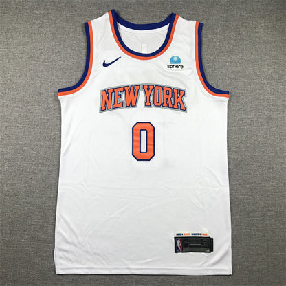 Men's New York Knicks Donte DiVincenzo #0 White Swingman Jersey1 - Association Edition