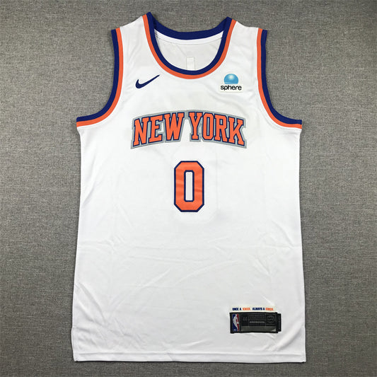 Men's New York Knicks Donte DiVincenzo #0 White Swingman Jersey1 - Association Edition