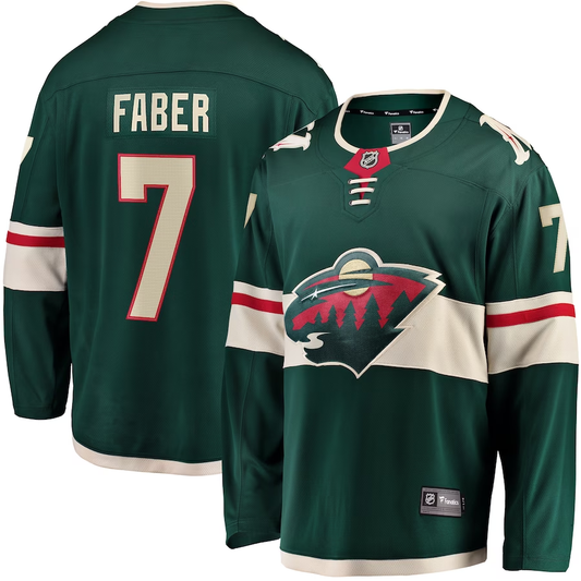 Men's Minnesota Wild Brock Faber #7 Green Home Breakaway Player Jersey1
