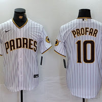 Men's San Diego Padres Jurickson Profar #10 White Replica Player Jersey1