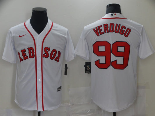 Men's Boston Red Sox Alex Verdugo #99 White Replica Baseball Jersey1