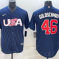 Men's 2023 World Baseball Classic #46 Paul Goldschmidt USA Navy Jersey1