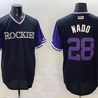 Men's Colorado Rockies Nolan Arenado #28 Black Limited Player Jersey1