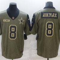 Men's Dallas Cowboys Troy Aikman #8 Brown Game Jersey1
