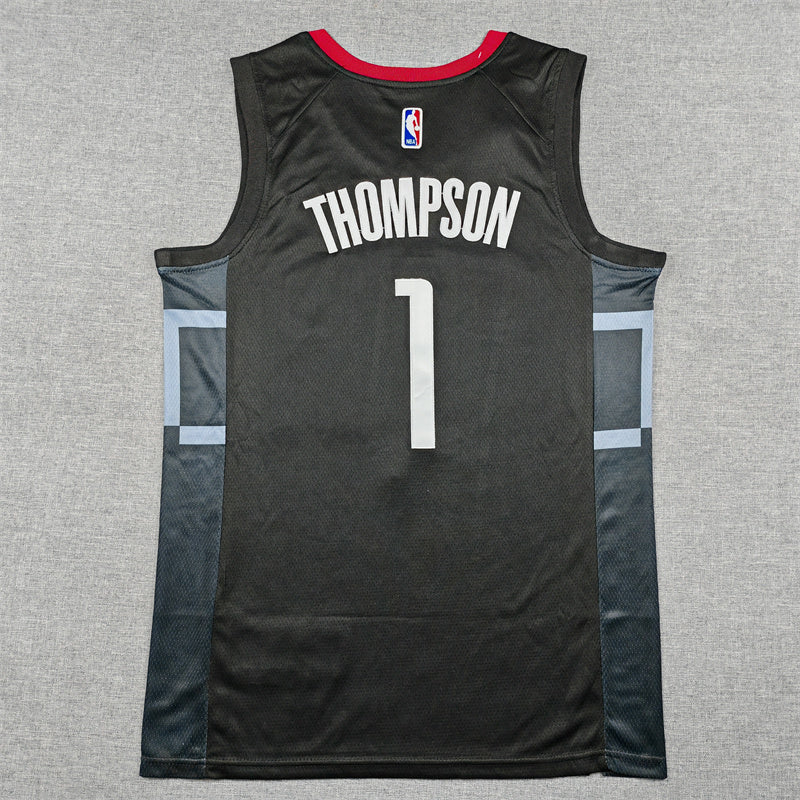 Men's Houston Rockets Amen Thompson #1 Black Swingman Jersey - Statement Edition