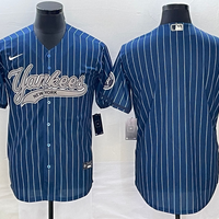 Men's New York Yankees Blue Replica Blank Jersey1 Joint Edition