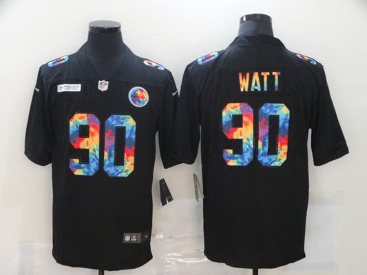 Men's Pittsburgh Steelers #90 T.J. Watt Black Game Player Jersey1