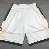 Men's Milwaukee Bucks White Basketball Shorts1