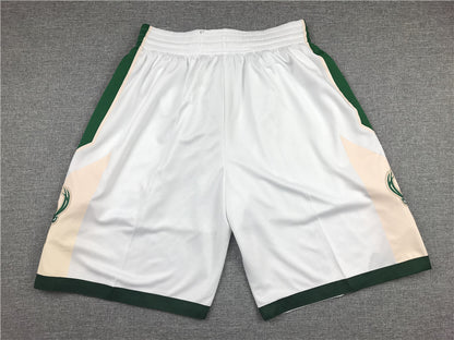 Men's Milwaukee Bucks White Basketball Shorts1