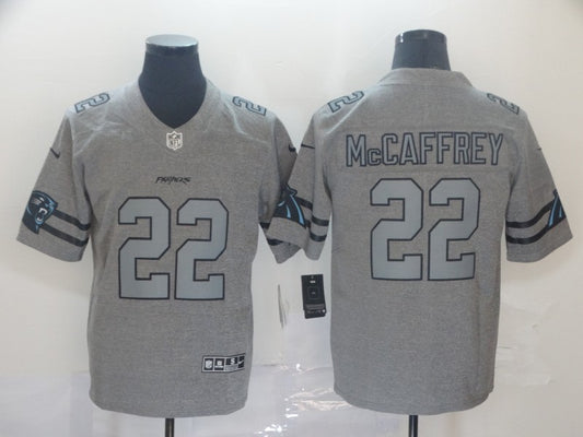 Men's Carolina Panthers Christian McCaffrey #22 Gray Game Jersey1