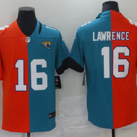 Men's Jacksonville Jaguars Trevor Lawrence #16 Red/Teal Game Jersey1