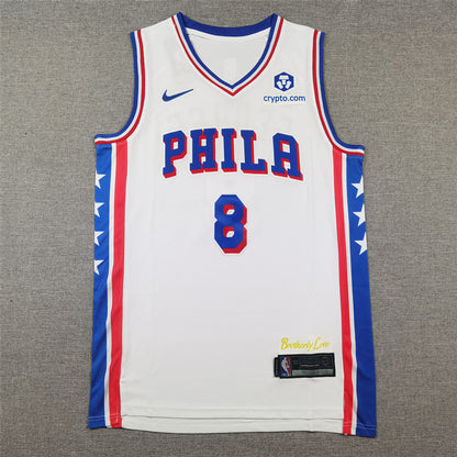 Men's Philadelphia 76ers Paul George #8 White Swingman Jersey1 - Association Edition