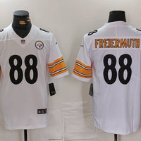 Men's Pittsburgh Steelers Pat Freiermuth #88 White Game Jersey1