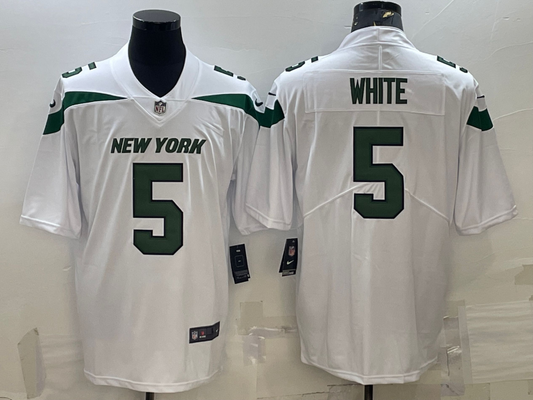 Men's New York Jets Mike White #5 White Game Jersey1