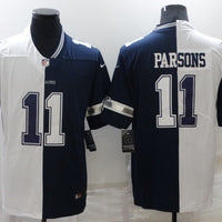 Men's Dallas Cowboys Micah Parsons #11 White/Navy Game Jersey1