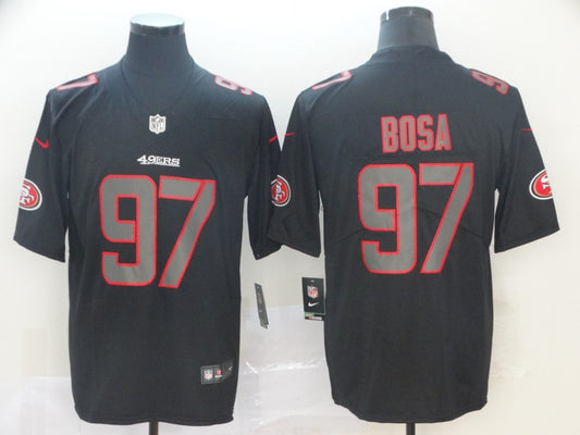 Men's San Francisco 49ers Nick Bosa #97 Black Team Game Jersey1