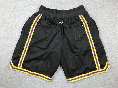 Men's Los Angeles Lakers #8-24 Black Pocket Shorts1