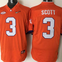Men's Clemson Tigers Artavis Scott #3 Orange Game Jersey