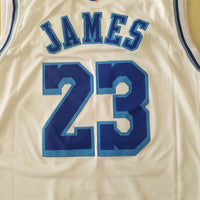 Men's Los Angeles Lakers LeBron James #23 White Swingman Player Jersey1