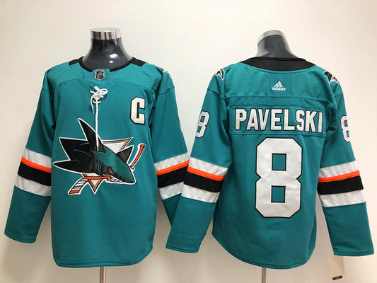 Men's San Jose Sharks Joe Pavelski #8 Teal Home Breakaway Player Jersey1