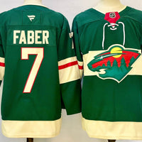 Men's Minnesota Wild Brock Faber #7 Green Jersey