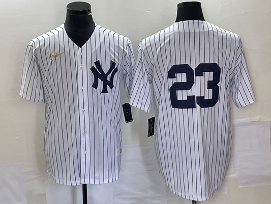 Men's New York Yankees Don Mattingly #23 White Replica Player Name Jersey1
