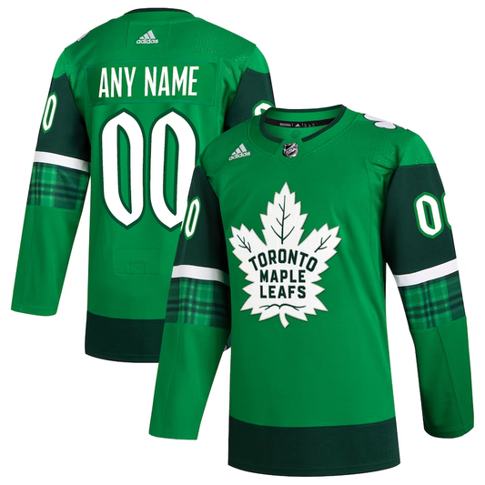 Men's Toronto Maple Leafs Kelly Green St. Patrick's Day Authentic Custom Jersey1