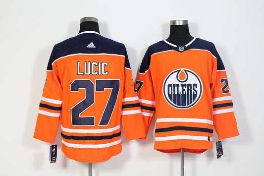 Men's Edmonton Oilers Milan Lucic #27 Orange Breakaway Player Jersey1