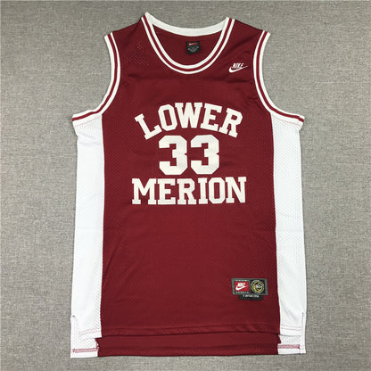 Men's Los Angeles Lakers Kobe Bryant #33 Lower Merion High School Jersey1 Maroon