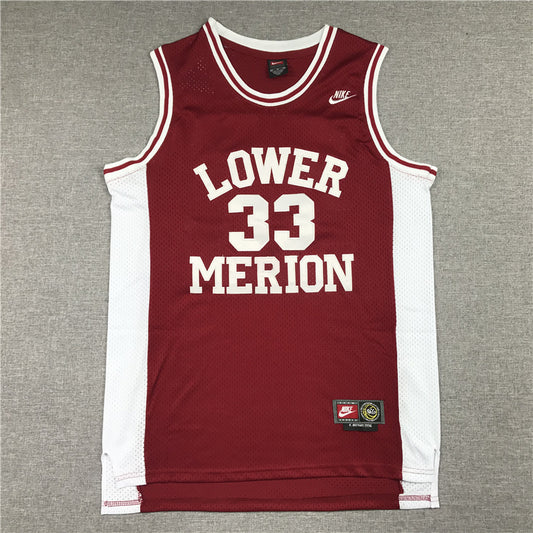 Men's Los Angeles Lakers Kobe Bryant #33 Lower Merion High School Jersey1 Maroon