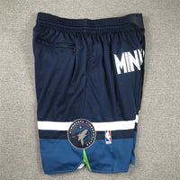 Men's Minnesota Timberwolves Navy Icon Edition Pocket Shorts1