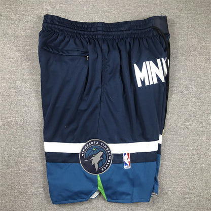 Men's Minnesota Timberwolves Navy Icon Edition Pocket Shorts1