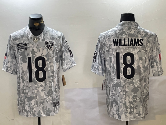 Men's Chicago Bears Caleb Williams #18 Arctic Camo 2024 Salute to Service Limited Jersey1