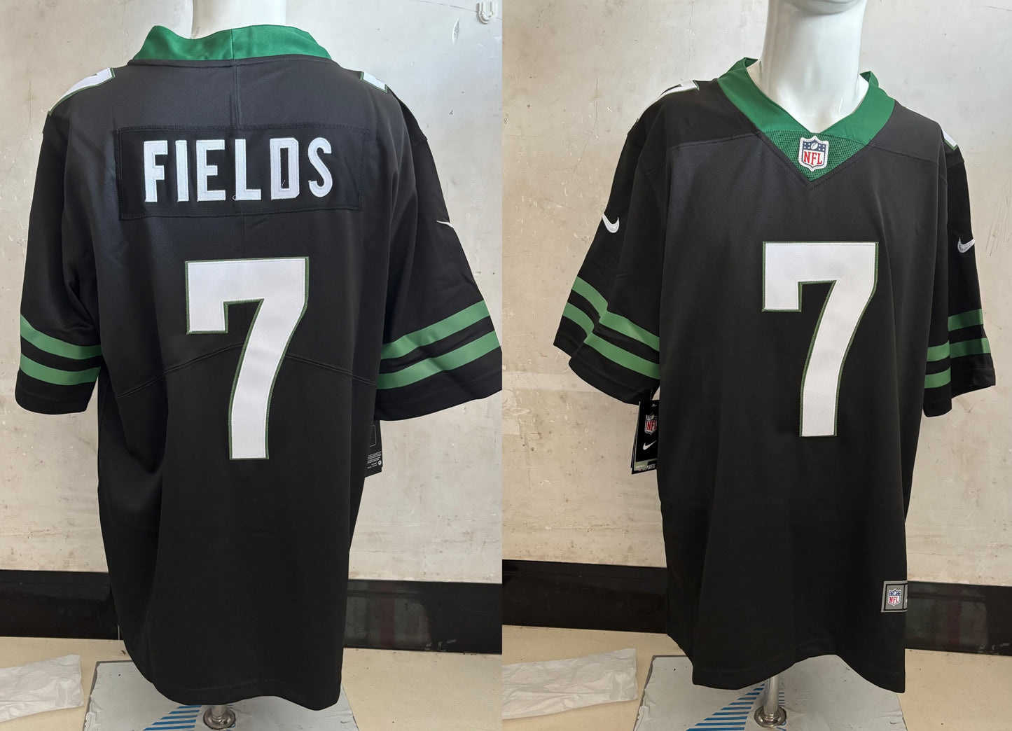 Men's New York Jets Justin Fields #7 Legacy Black Game Jersey