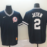 Men's New York Yankees1 Derek Jeter #2 Navy Stitched Jersey