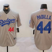 Men's Los Angeles Dodgers Vicente Padilla #44 Gray Replica Player Jersey1