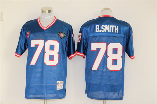 Men's Buffalo Bills Bruce Smith Mitchell & Ness Blue Legacy Replica Player Jersey1