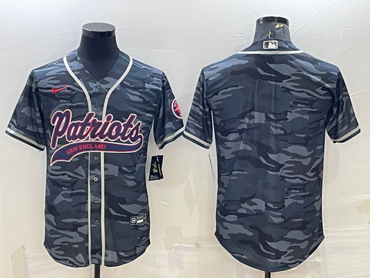 Men's New England Patriots Grey Camouflage Blank Jersey1